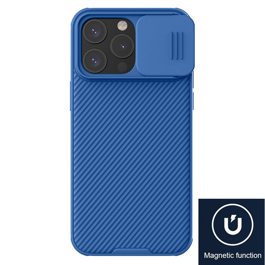 Nillkin iPhone 15 系列 MagSafe內置磁吸/鏡頭滑蓋保護/四角氣囊防摔手機保護殼黑鏡Pro系列
