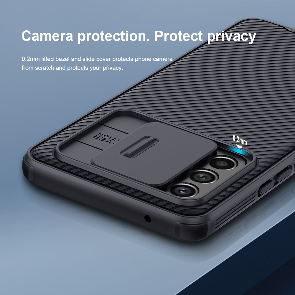 Nillkin 三星 Galaxy A53 鏡頭滑蓋 / 四角氣囊 / 防撞 / 防滑 手機保護殼 黑鏡Pro系列 (2色)
