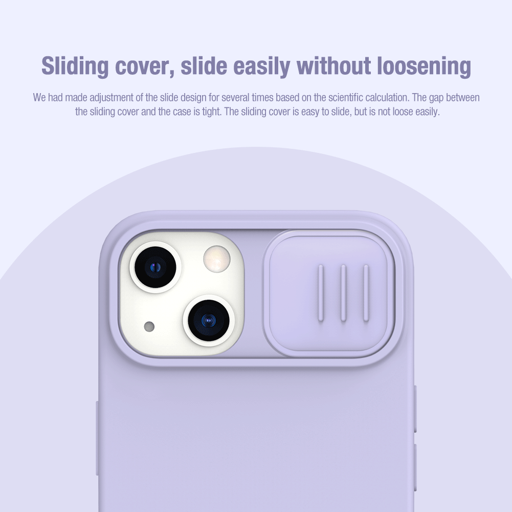 Nillkin iPhone 14 6.1" MagSafe Built-in Magnetic Function Sliding Lens Cover Liquid Silicone Phone Case CamShield Silky Series