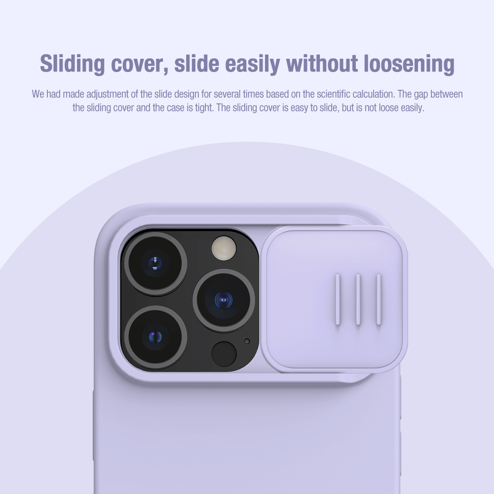 Nillkin iPhone 14 Pro 6.1" MagSafe Built-in Magnetic Function Sliding Lens Cover Liquid Silicone Phone Case CamShield Silky Series