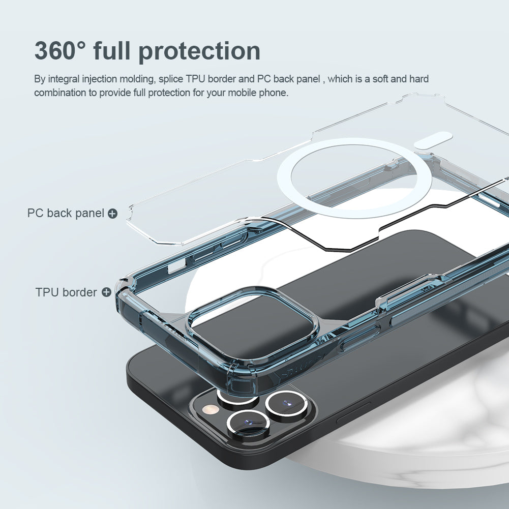 Nillkin iPhone 14 Pro Max 6.7" MagSafe內置磁吸四角氣囊邊框加厚TPU 亞克力背板防摔手機保護殼本色Pro系列