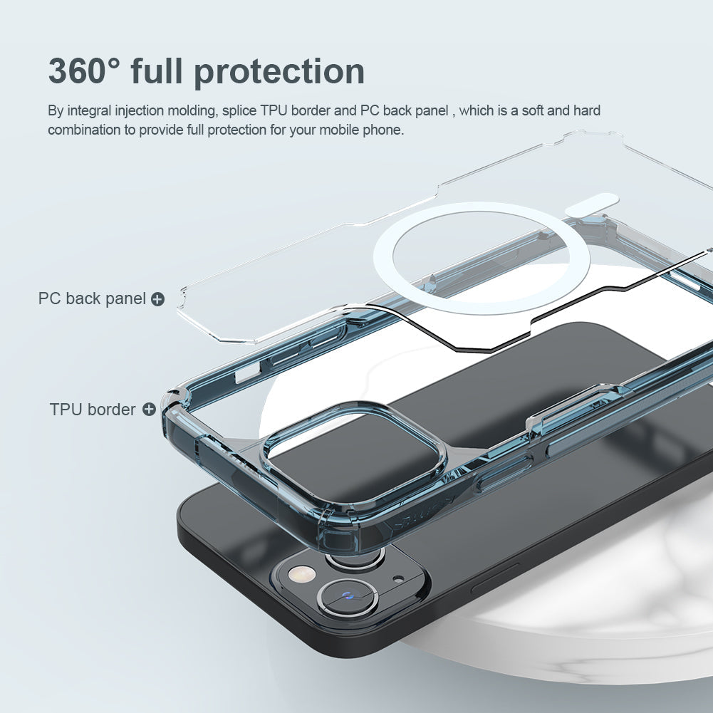 Nillkin iPhone 14 Plus 6.7" MagSafe內置磁吸四角氣囊邊框加厚TPU 亞克力背板防摔手機保護殼本色Pro系列