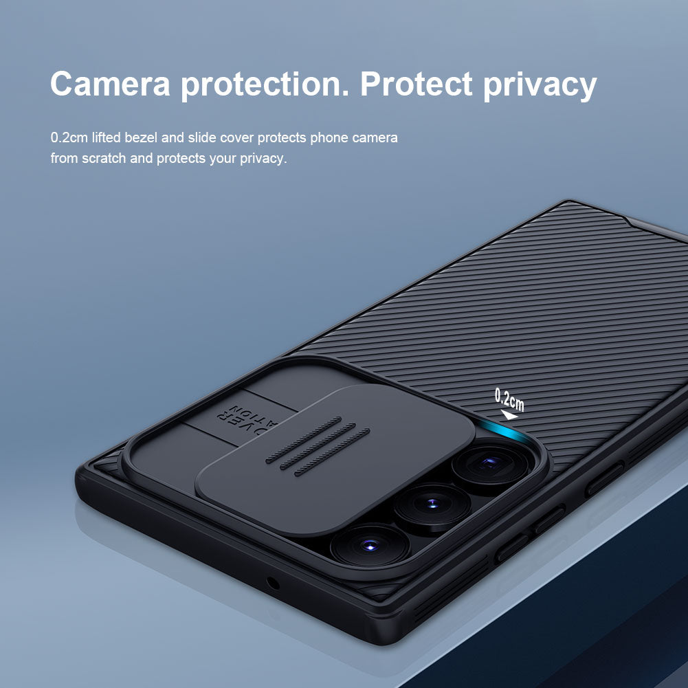 Nillkin Samsung S23 Series Slide Lens Cover,Four-corner Airbag,Anti-Slip Phone Case