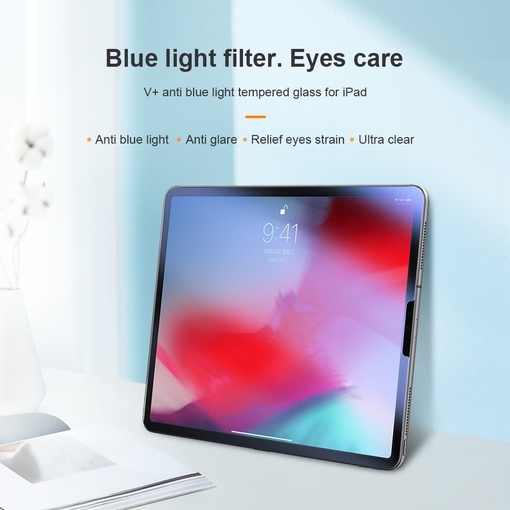Nillkin iPad系列 10.9"/11"日本AGC玻璃防藍光,防刮,防指紋,防炫光0.33mm 2.5D HD高清鋼化玻璃屏幕保護貼V+系列