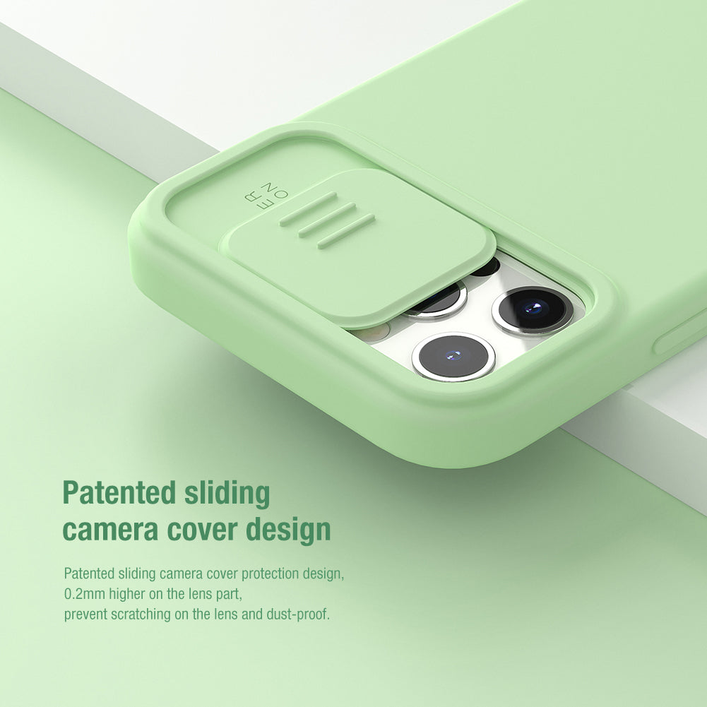 Nillkin iPhone 12 Series MagSafe Sliding Lens Cover Liquid Silicone Phone Case CamShield Silky Series