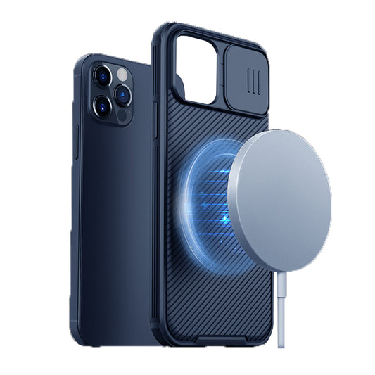 Nillkin iPhone 12 系列MagSafe內置磁吸/鏡頭滑蓋保護/四角氣囊防摔手機保護殼黑鏡Pro系列