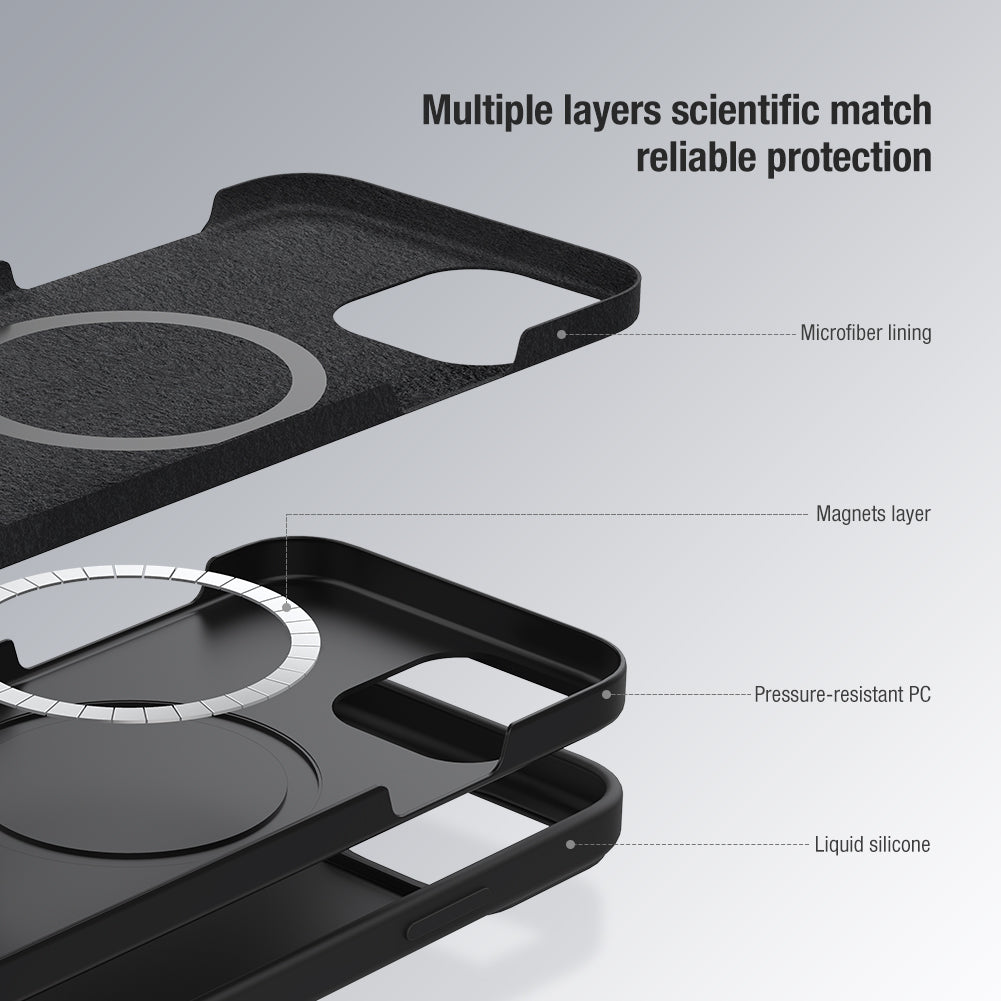 Nillkin iPhone 12 系列  MagSafe磁吸液態硅膠鏡頭滑蓋手機保護殼潤鏡系列