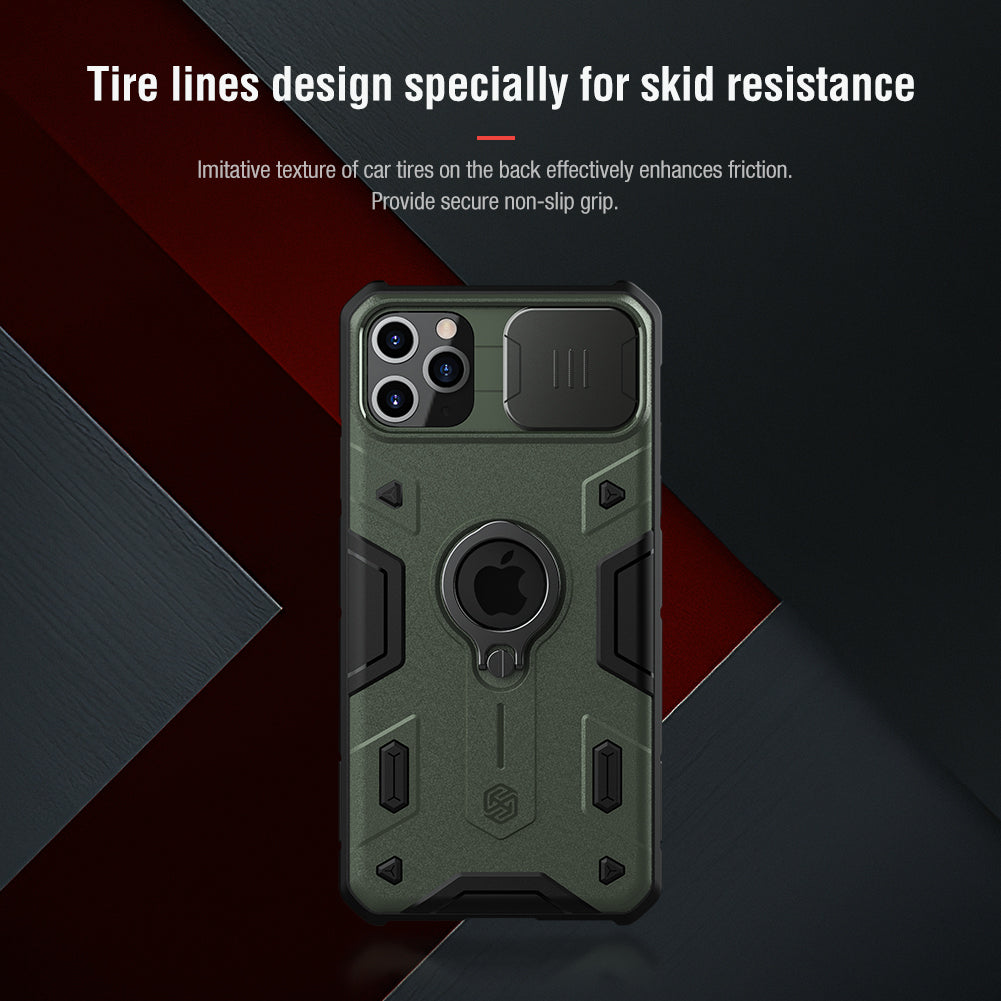 Nillkin iPhone 11 系列鏡頭滑蓋保護/指環支架/四角氣囊防摔手機殼黑犀牛系列 (2色)