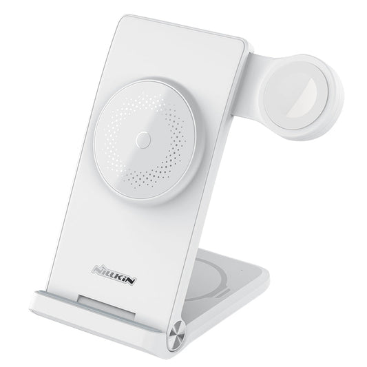 Nillkin 三合一無線充電器 MagSafe 磁吸MFi 認證版 iPhone/Airpods/Apple Watch同時充電直立式多角度調校 智游