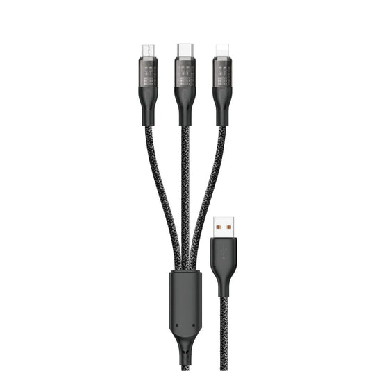 Dudao L22X 120W Flash Charge 3 in 1 Multi-function Charging Cable(Lightning/Micro USB/Type-C) 1.2 Meter